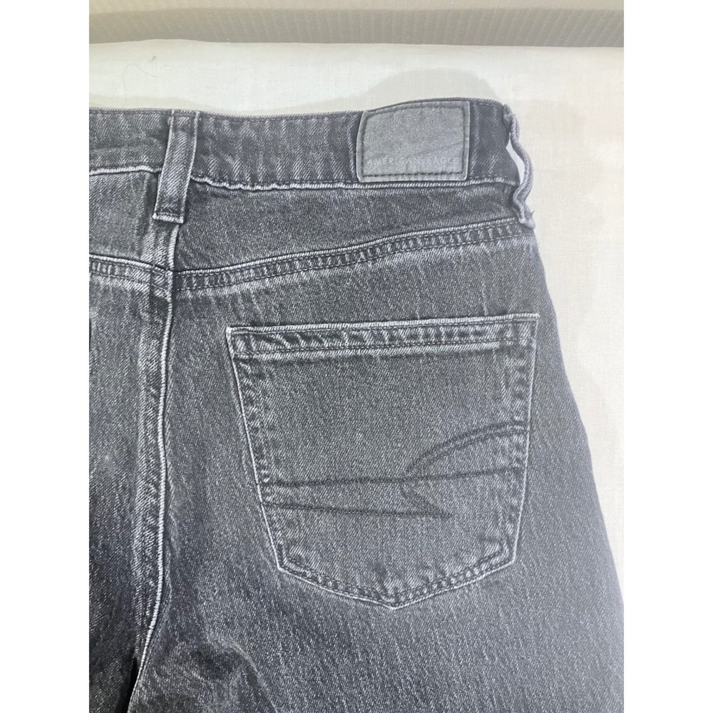 American Eagle Super High Rise Baggy Wide Leg Ankle Jeans Faded Black Strigid 00 - Picture 8 of 10